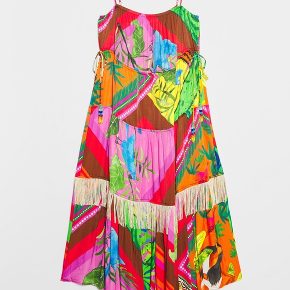 Anthropologie x Farm Rio Palila Fringe Midi Dress - Picture 2 of 5
